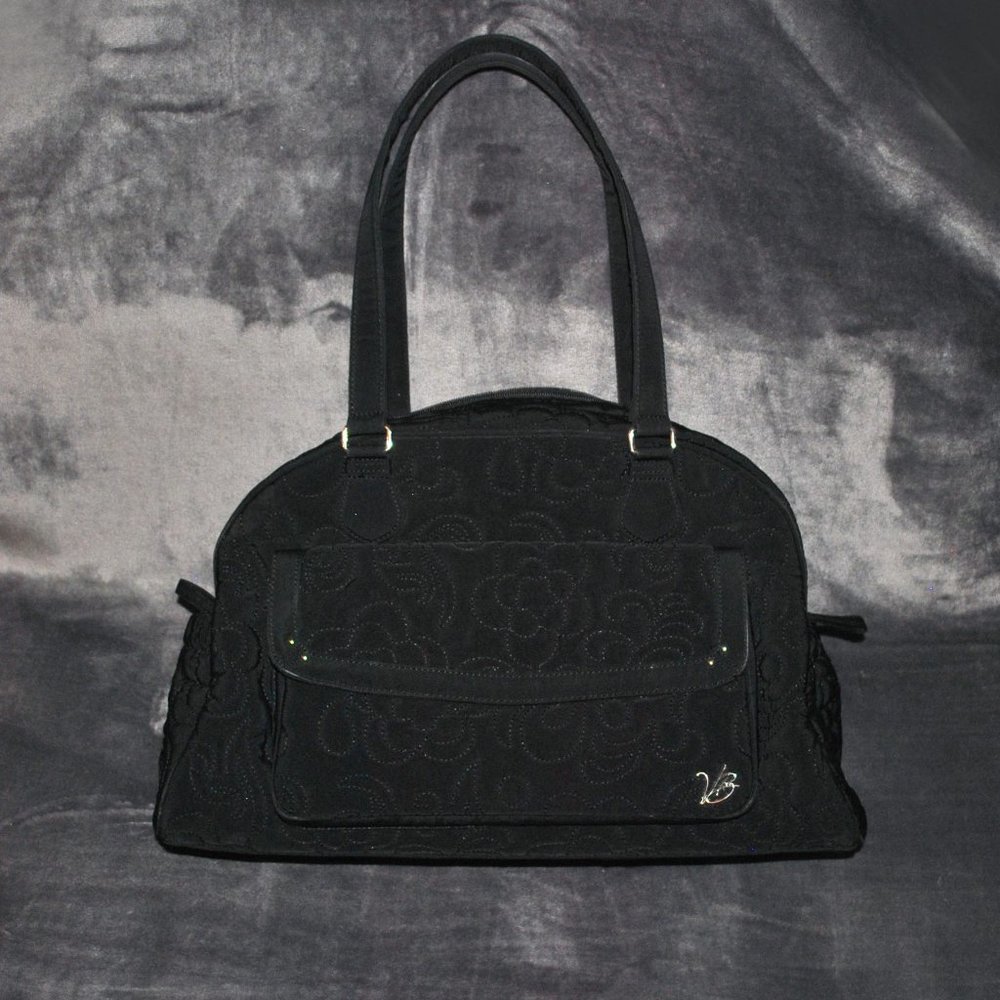 Vera Bradley Ultimate Baby Black Quilted Diaper Bag w/ Changing Pad - Picture 1 of 14